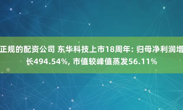 正规的配资公司 东华科技上市18周年: 归母净利润增长494.54%, 市值较峰值蒸发56.11%